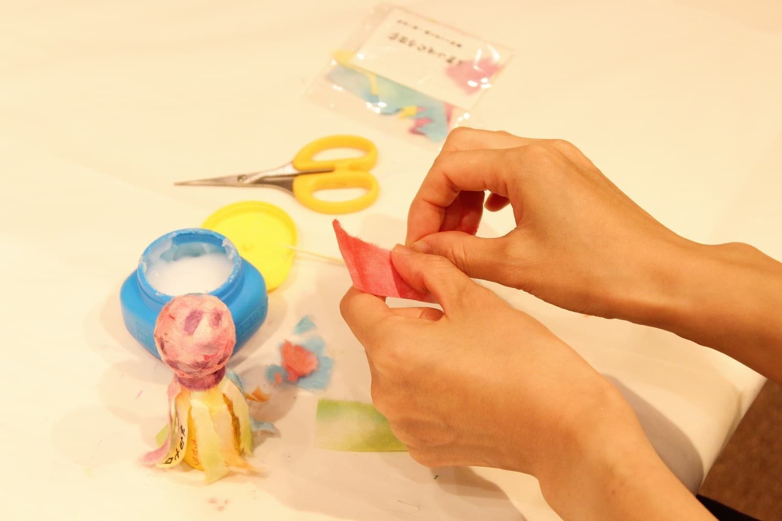 柳生和紙 ちぎり絵 体験